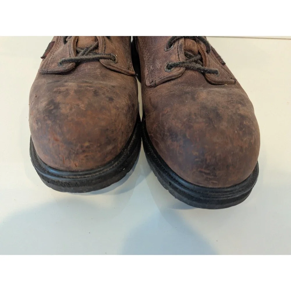 Vintage Red Wing Supersole Work Boots Mens size 10 Safety Toe Brown Leather USA